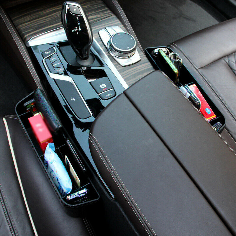 1PCS Carbon Fiber Car Front Seat Side Catch Box Console Storage Organizer Pocket