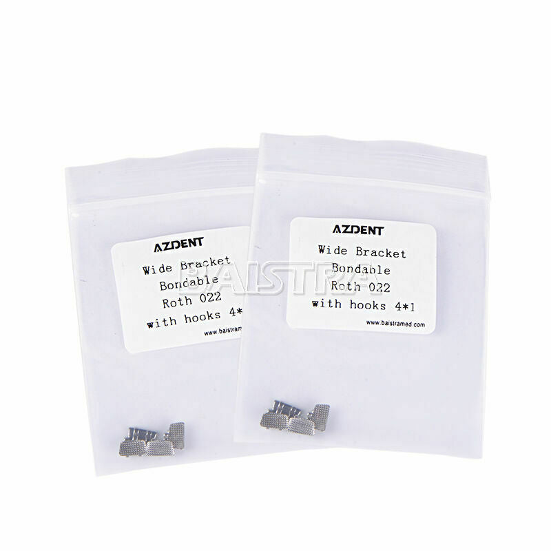 50 X Dental Ortho Wide Brackets Bondable Roth 022 With 1st Molar Hooks 4 AZDENT