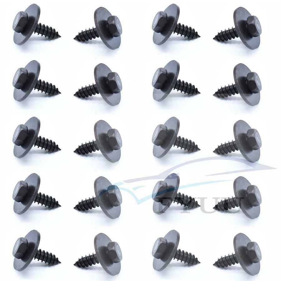 100Pc Metal Car Screw Body Fender Bumper Retainer Clips 7mm Hex (4.2-1.41x22mm)
