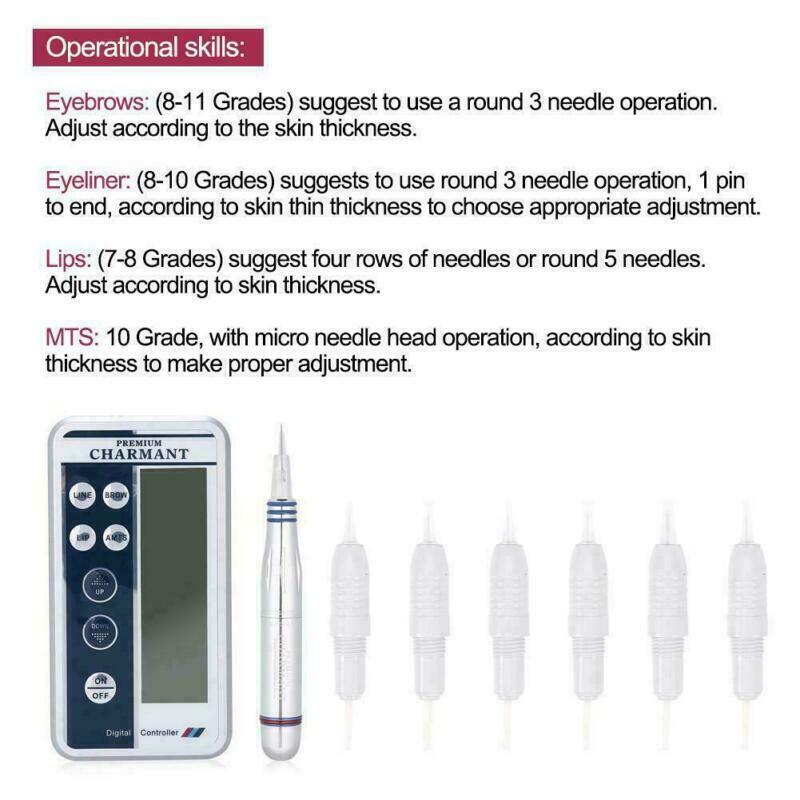Digital Permanent Eyebrow Lip Eyeline Rotary Makeup Tattoo Pen Machine w/ Needle