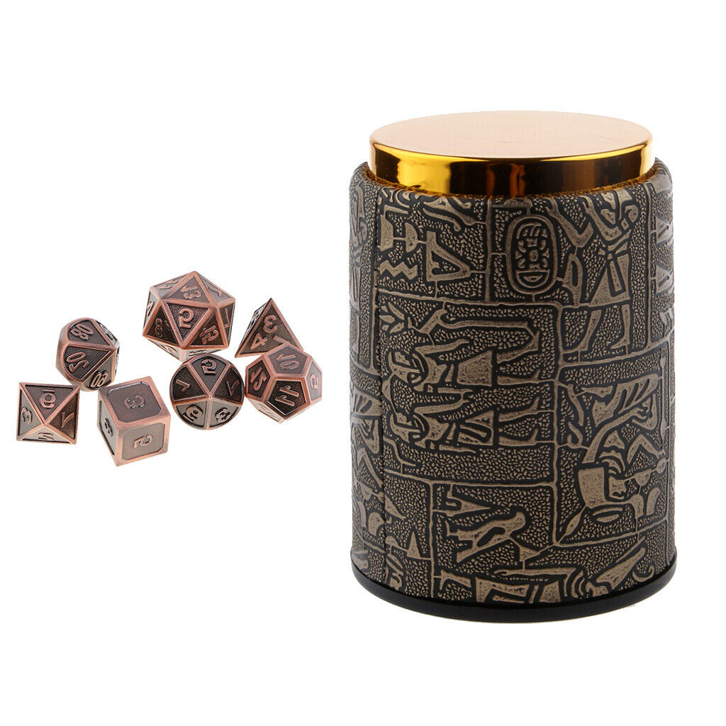 7 Set Metal Polyhedral Dice for  DND RPG +Dice Cup #4