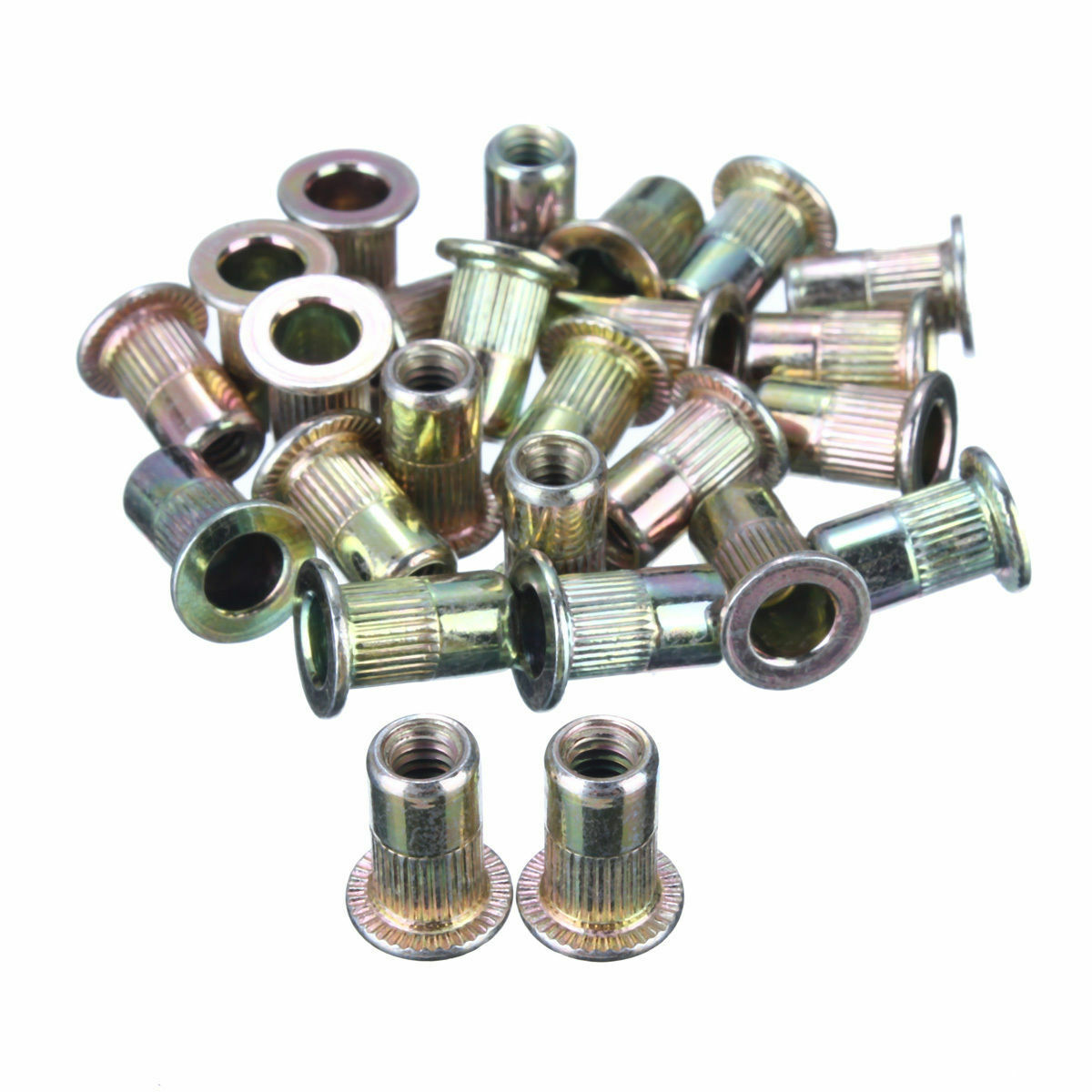 100X Carbon Steel Thread Head Blind Rivet Nuts Rivnut Nutserts Blindnut M4/5/6/8
