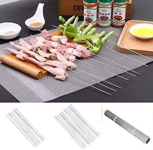 Useful 10X Stainless Steel Camping Barbecue BBQ Skewers Needle Kebab Kabob Stick