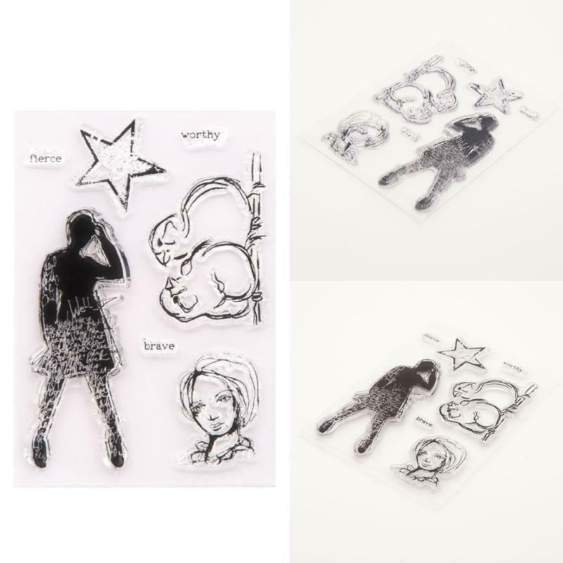 Woman Silicone Clear Seal Stamp DIY Scrapbooking Embossing Photo Album Decor