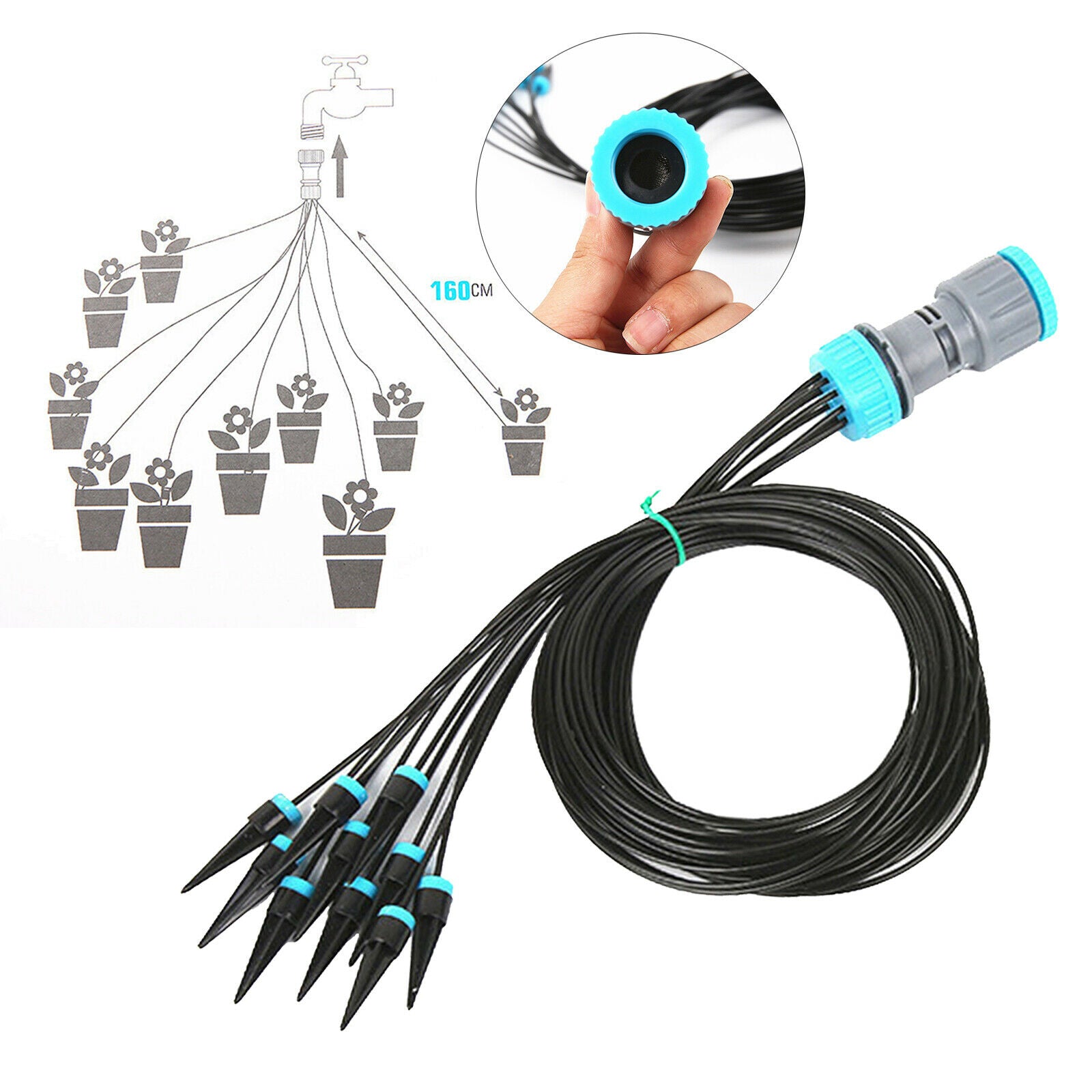 Automatic Drip Irrigation Device System Kit Sprinkler Garden Watering 10 Heads