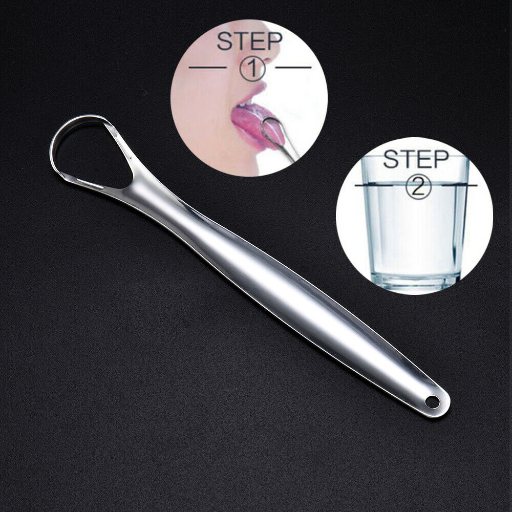 Useful Stainless Steel Tongue Cleaner Scraper Oral Care Fresh Breath Maker Tool
