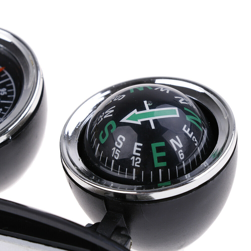 2 in 1 Guide Ball Car Compass Thermometer Car Ornaments Direction Dashboa.l8
