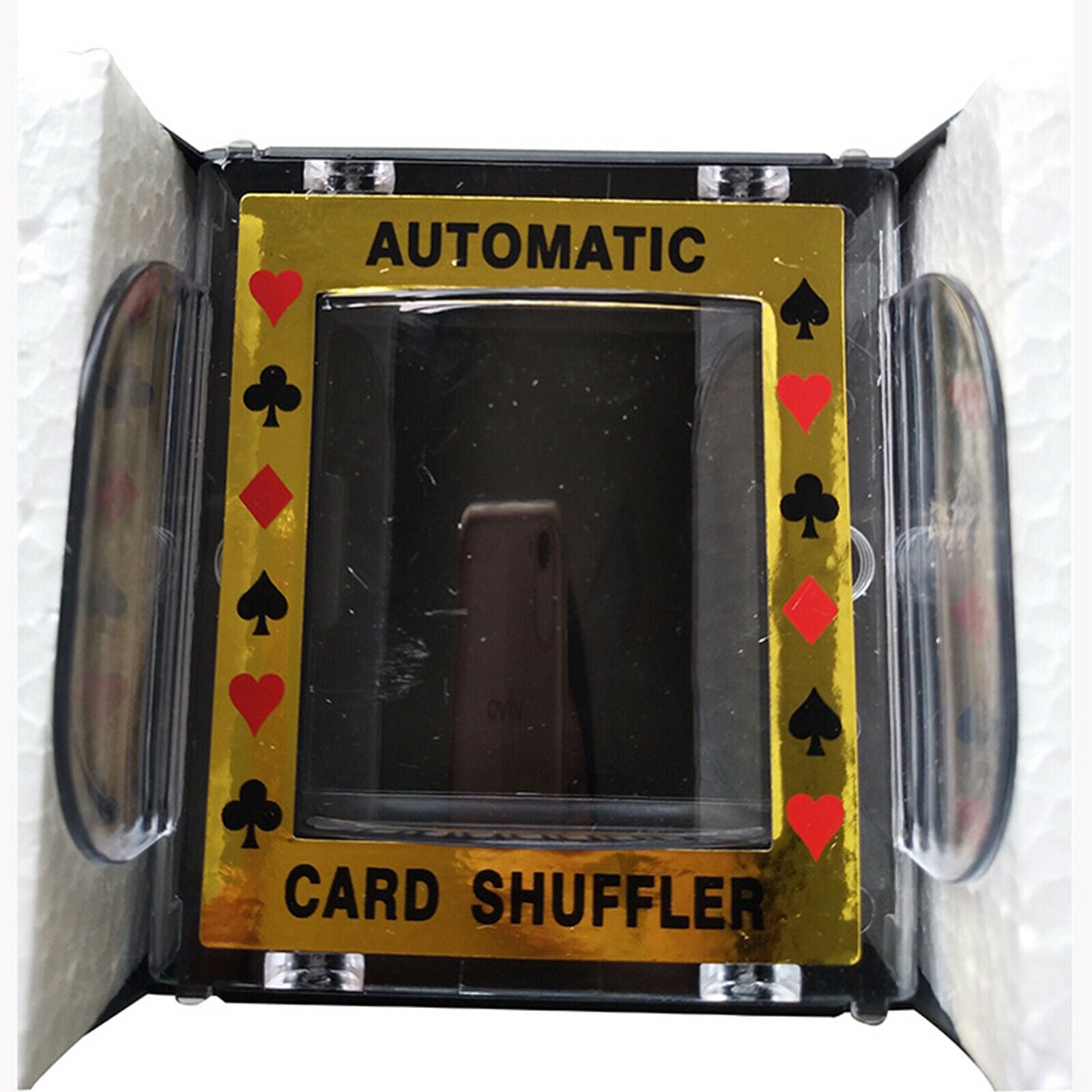 4-Deck Automatic Card Shuffler Shuffling Machine for Arthritis Seniors Black