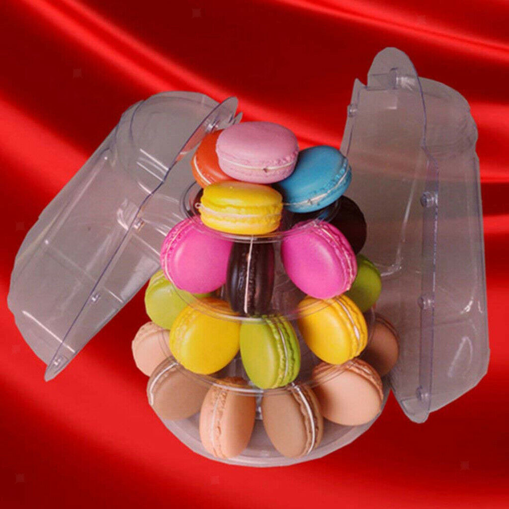 4 Tier Macaron Pastry Cupcake Stand Tower Display Cake Stand w/Carrying Case