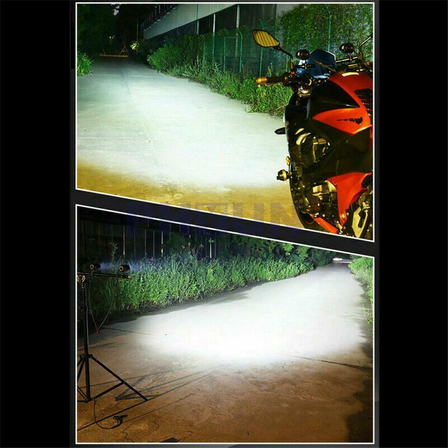 2pcs Universal Motorcylce Headlight LED Super Bright Spot Driving Lamp w/Switch