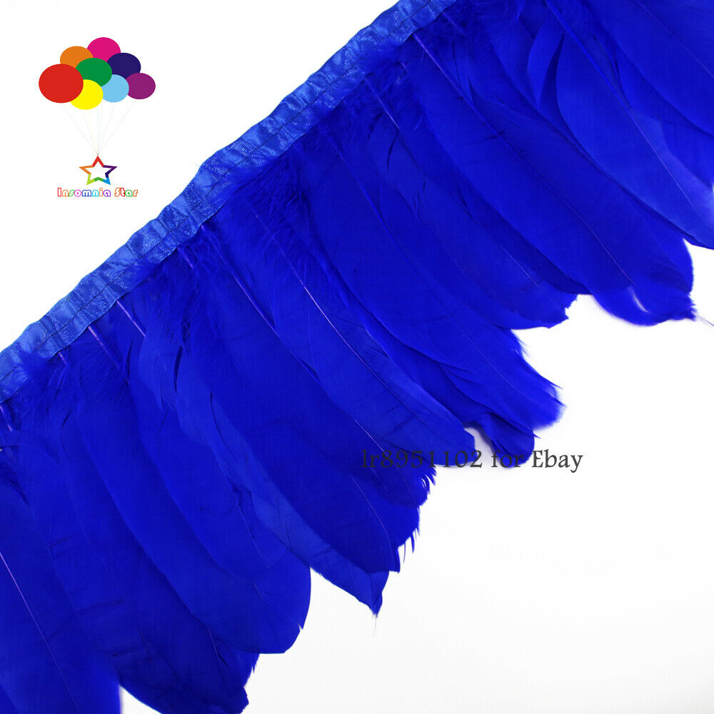 Sapphire Goose Pallet Parried Dyed Feather Trim Headdress Dress Party Craft 2M