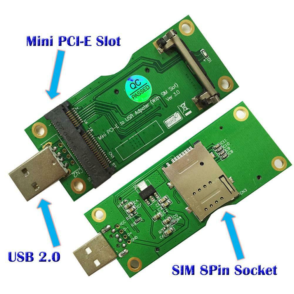 Mini Wireless PCI-E to USB Adapter with SIM 8Pin Card Slot for WWAN/LTE Module