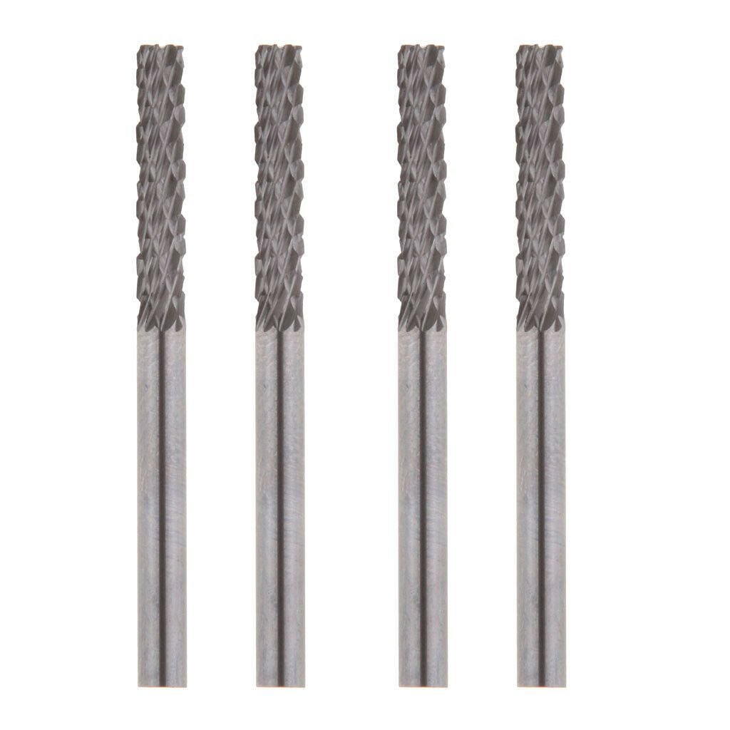 4pcs File Rotary Burr 6mm Tungsten Double-groove Carbide Point Burrs 3x3mm