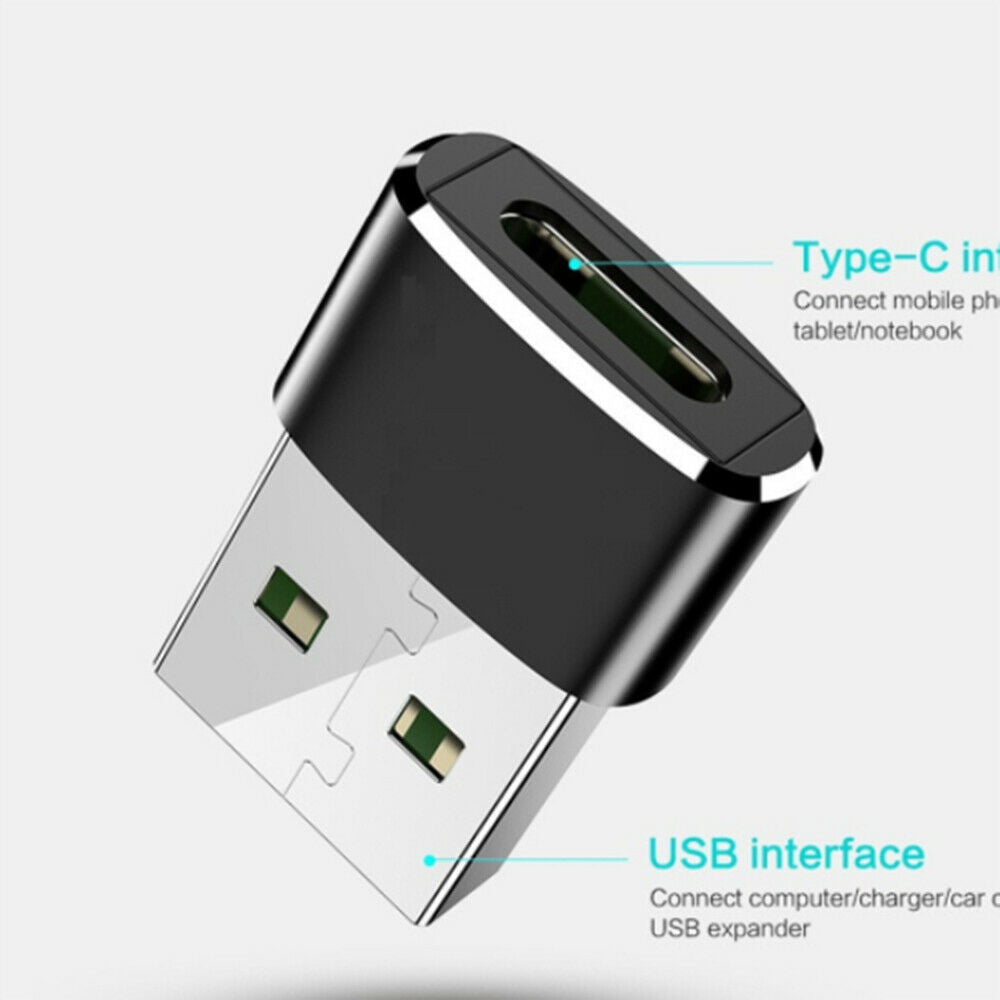 2 Pieces Type C to A Charger Cable Adapter USB C Female to USB Male Adapter