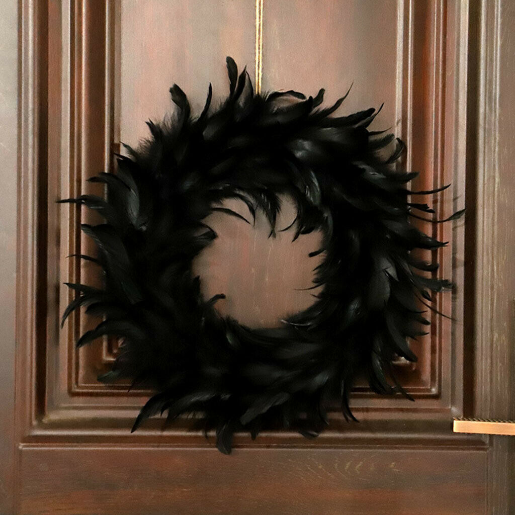 Cocktail Feather Wreath Round Halloween Wreath Indoor Outdoor Ornament