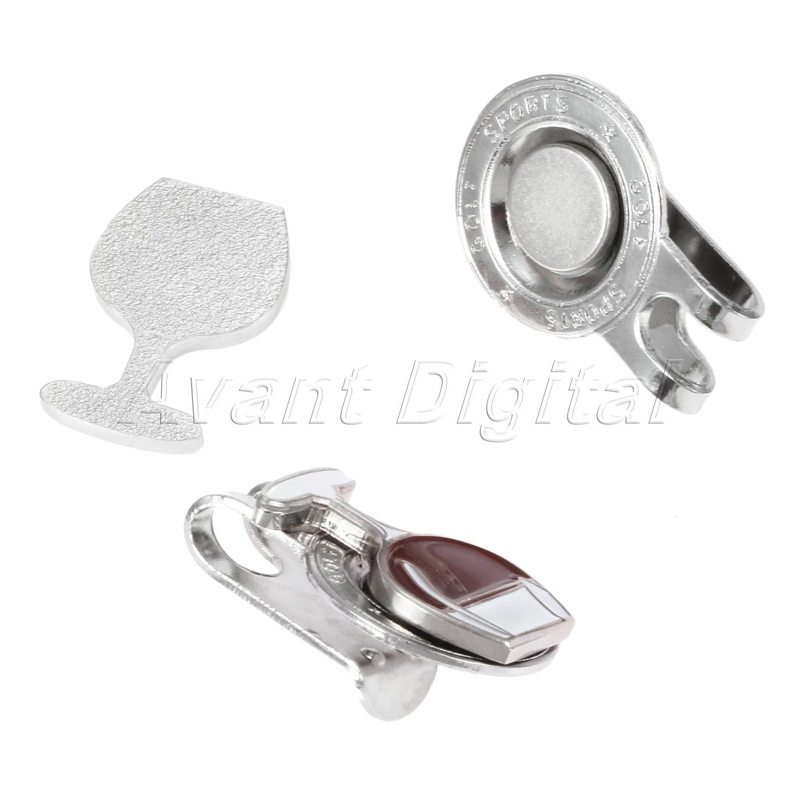 Red Wine Cup Pattern Magnetic Golf Ball Marker And Hat Clip Golf Clip Marker New