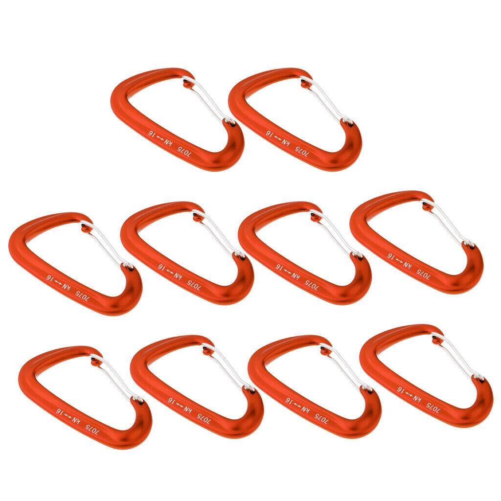 10x Hammock Carabiner Outdoor Rock Climbing Mountaineering Utility Clip 16KN