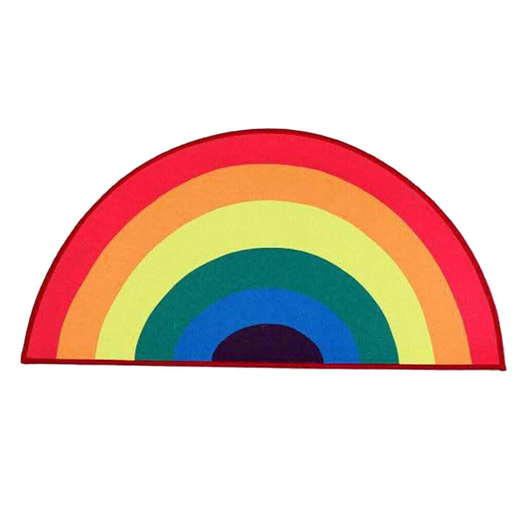 Half Round Entrance Rainbow Rug Floor Mat Carpet Bedroom Ornaments - Small