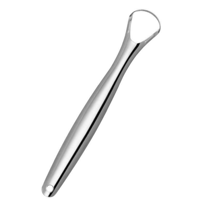 Stainless Steel Tongue Scraper Metal Oral Hygiene Fresh Breath Cleaner Brush