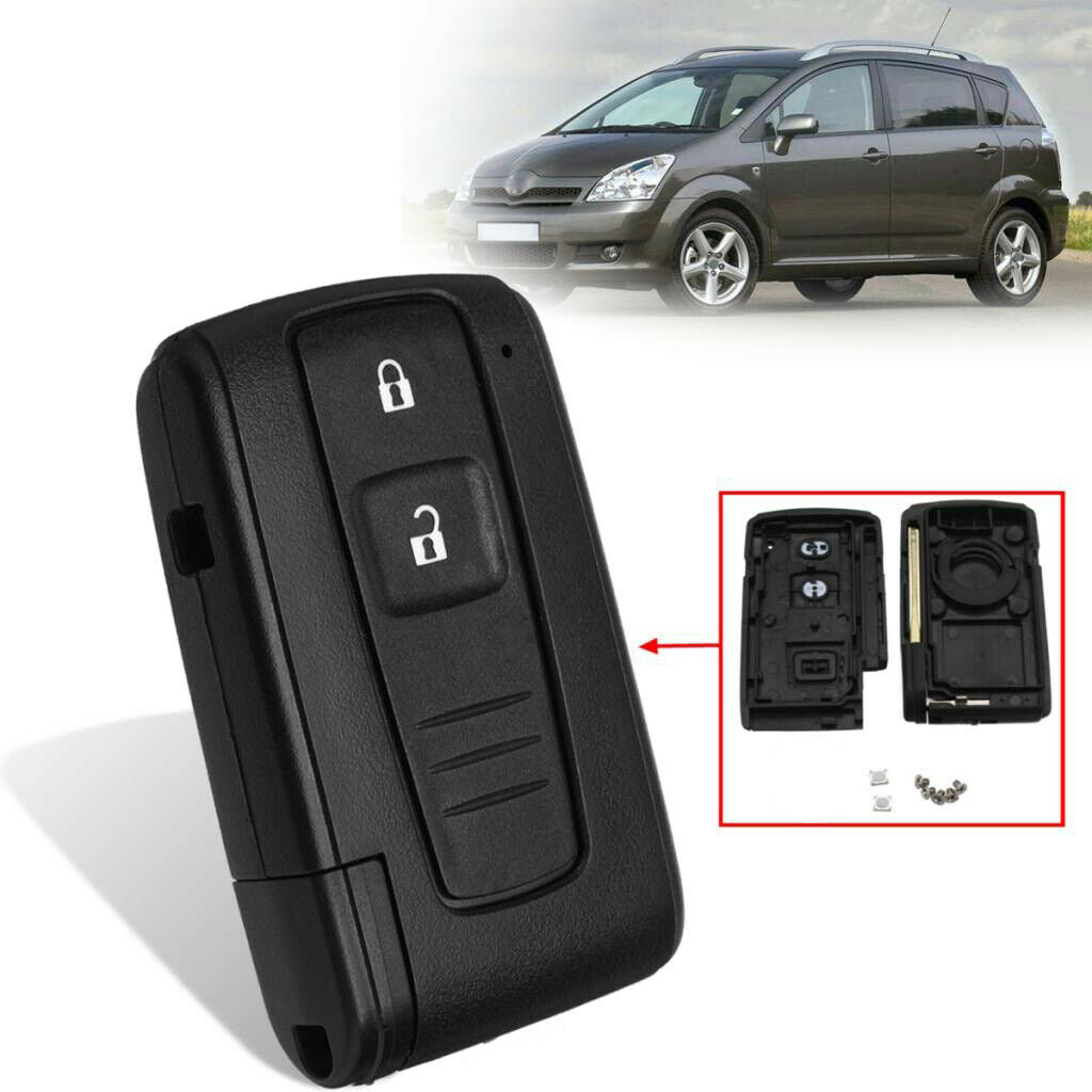 Black 2 Buttons Remote Car Key Fob Cover Case For  Corolla Verso Prius