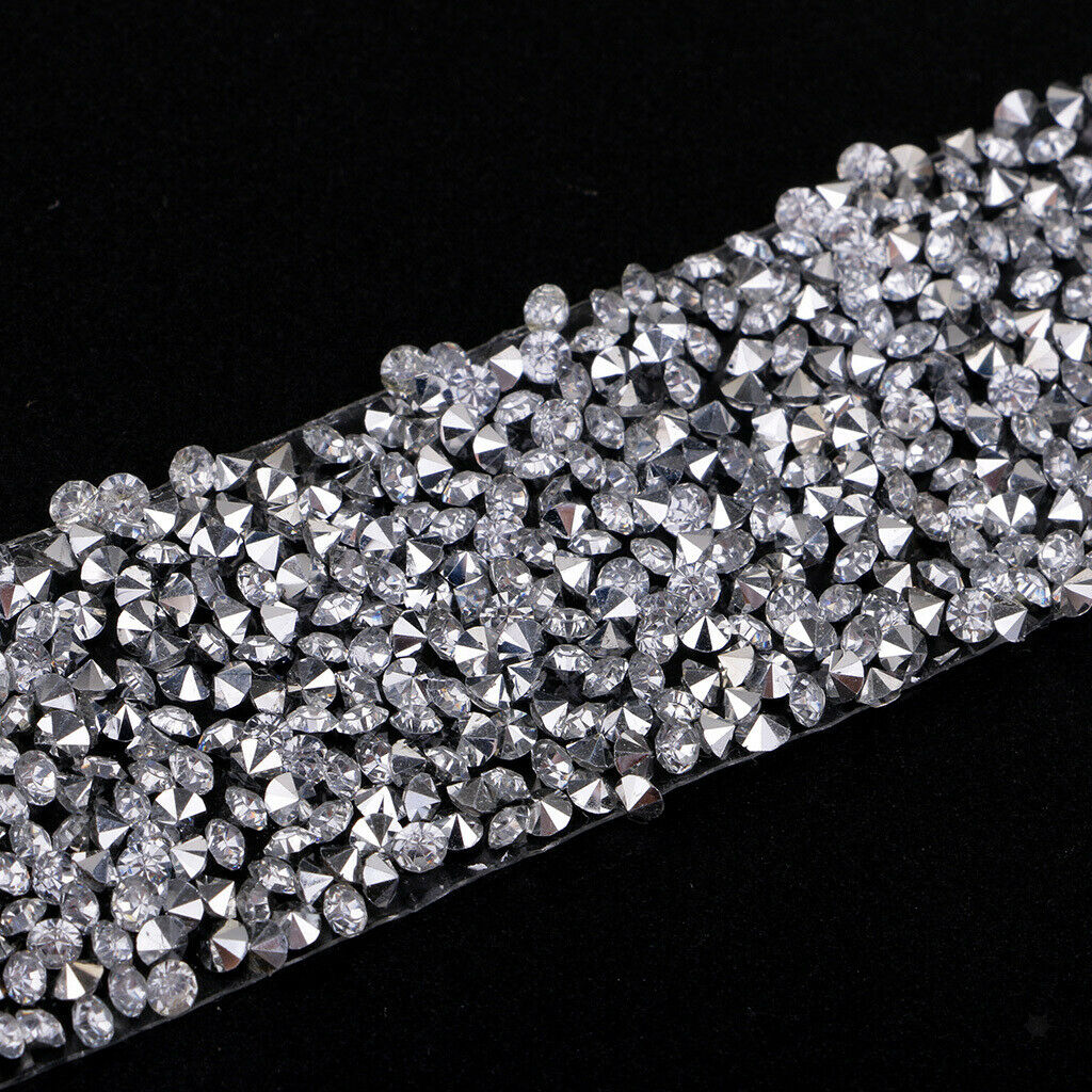 Iron On Crystal Rhinestone Trim Heat Transfer Hotfix Trimming for Garment