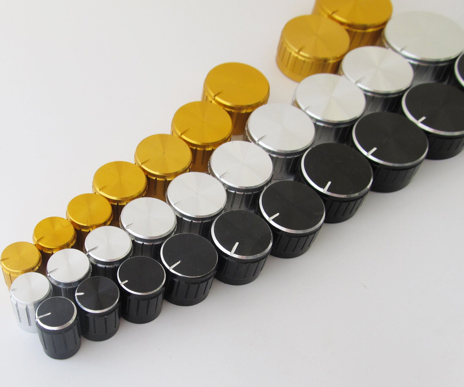10pcs 30x17mm Circular Knob Aluminium Cover for Audio Volume Tone Control 3color