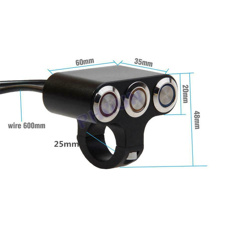 Motorcycle ATV 1 inch Handlebar Switches Fog Light Horn Power Start Switch CNC