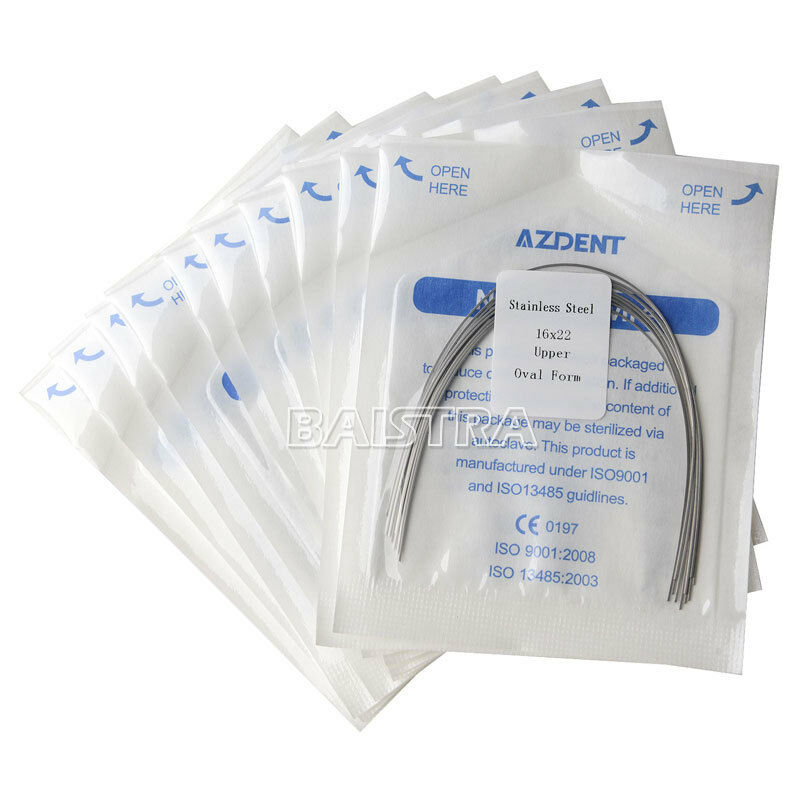 50X Dental Ortho Stainless Steel Rectangular Arch Wires 16x22 Upper Ovoid Form