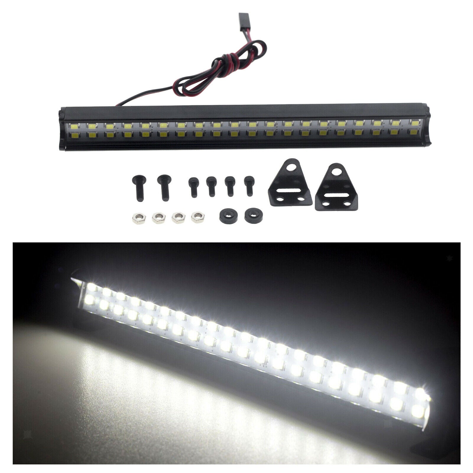 Bright LED Light Bar Roof Lamp for SCX10 D90 1/10 RC Crawler Car Parts