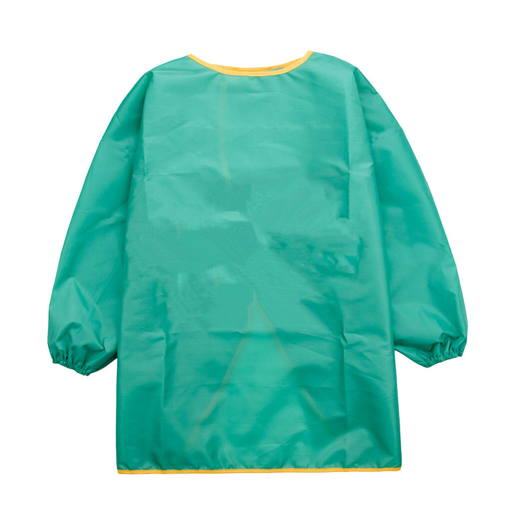 Children Baby Kid Waterproof Long Sleeve Art Smock Feeding Bib Apron M Green