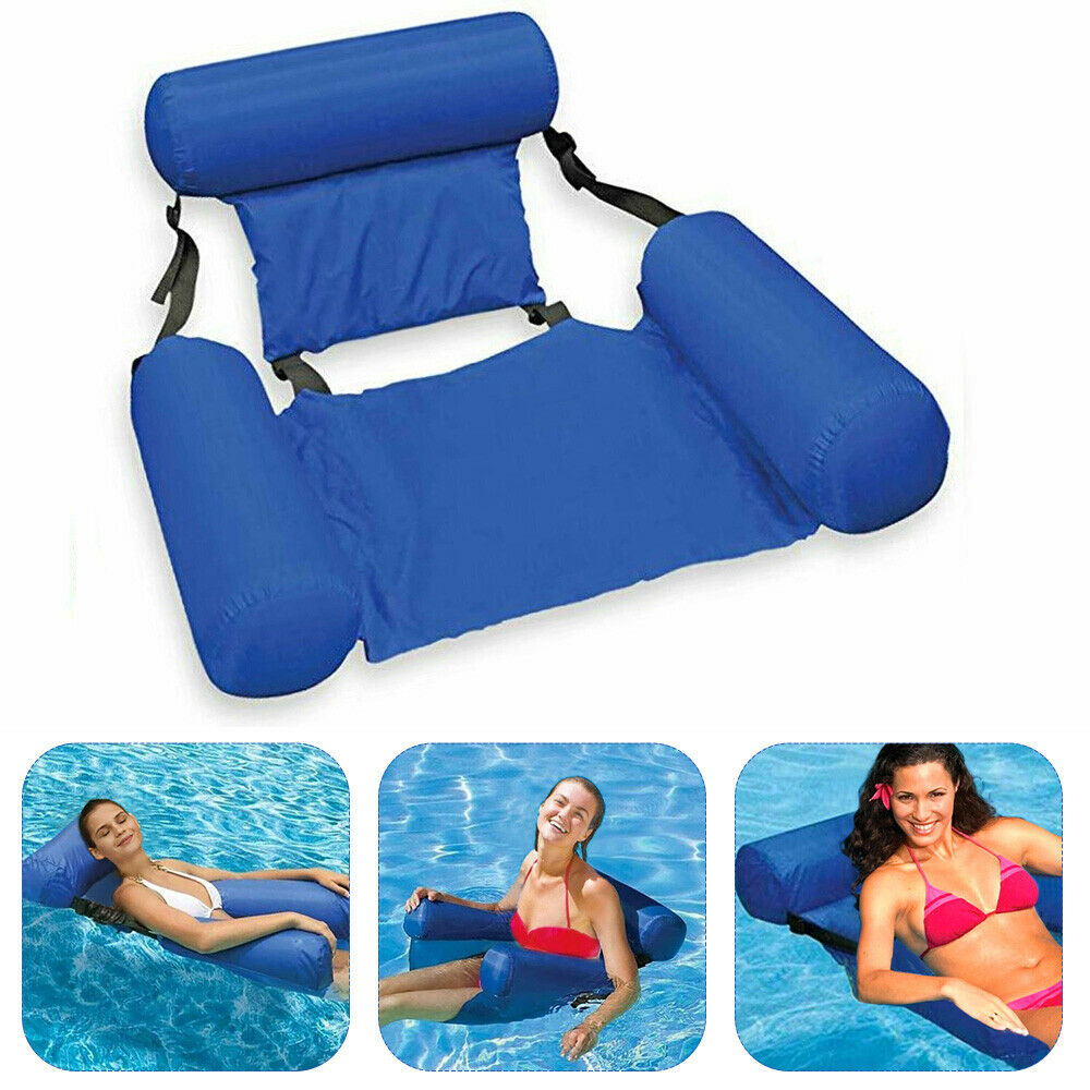 Swimming Floating Chair Pool Seats Inflatable Lazy Water Bed Lounge Chairs