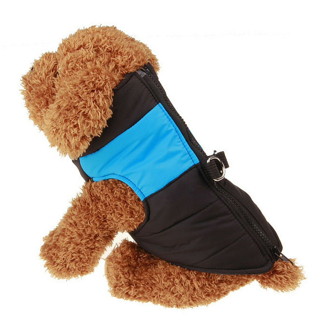 Dog Winter Warm Coat Vest Waterproof Jacket Down Vest Puppy Clothes  Blue M