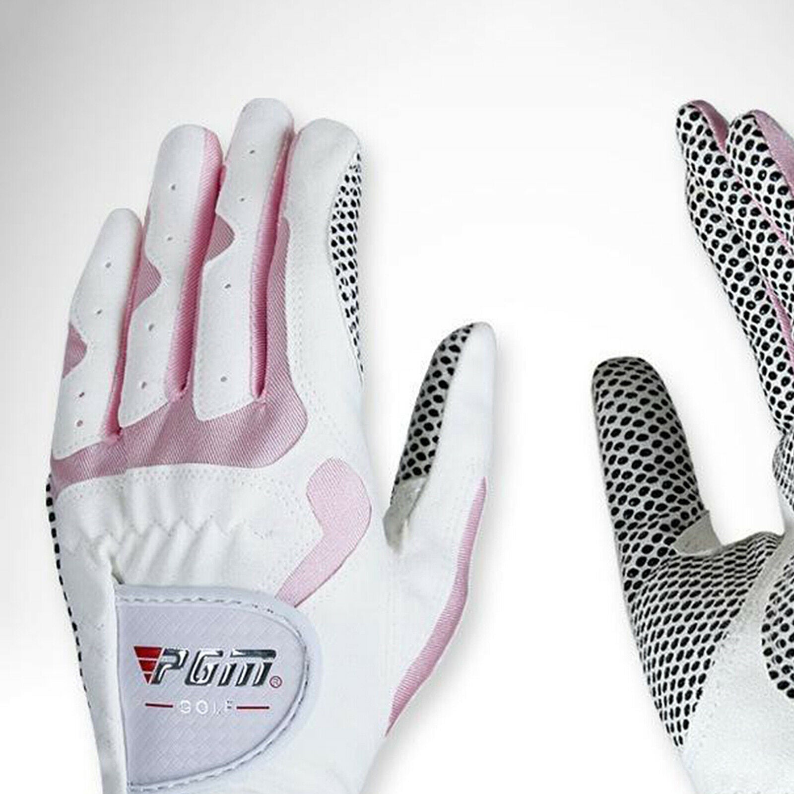 Women's Golf Glove Breathable Left Right Hand Golfer Gloves White Pink L
