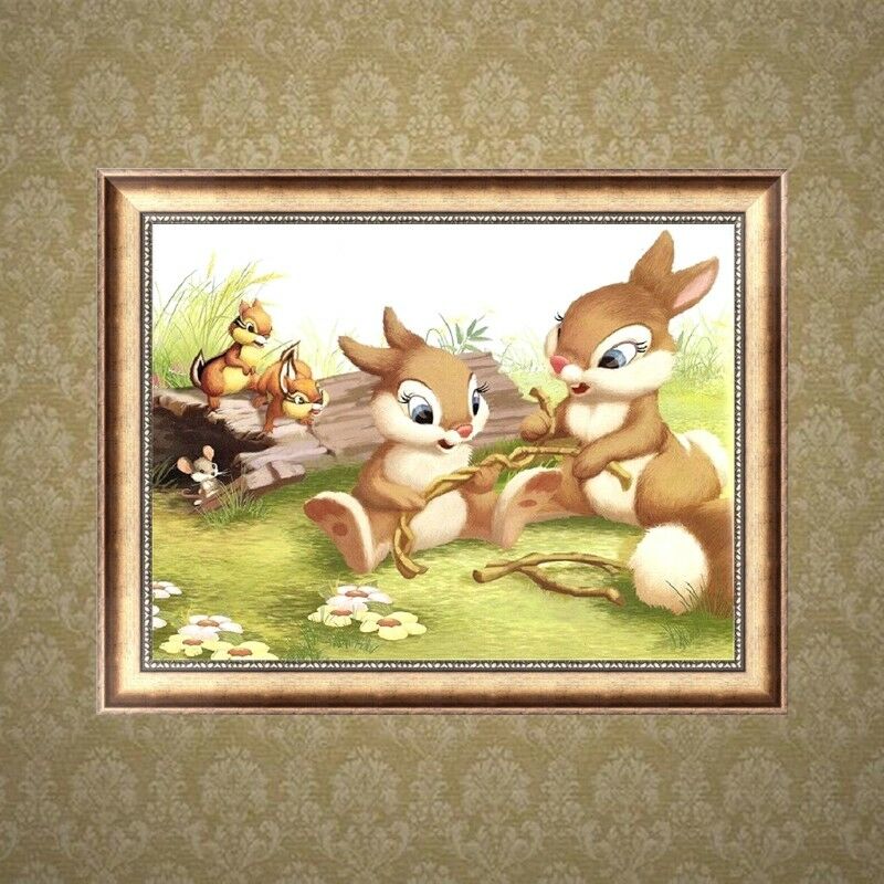 Rabbits DIY 5D Diamond Painting Embroidery Animal Cross Stitch Home Decor