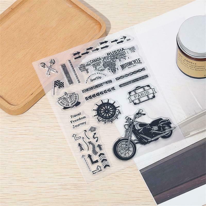 Motorcycle Travel Silicone Clear Seal Stamp DIY Scrapbooking Embossing Photo