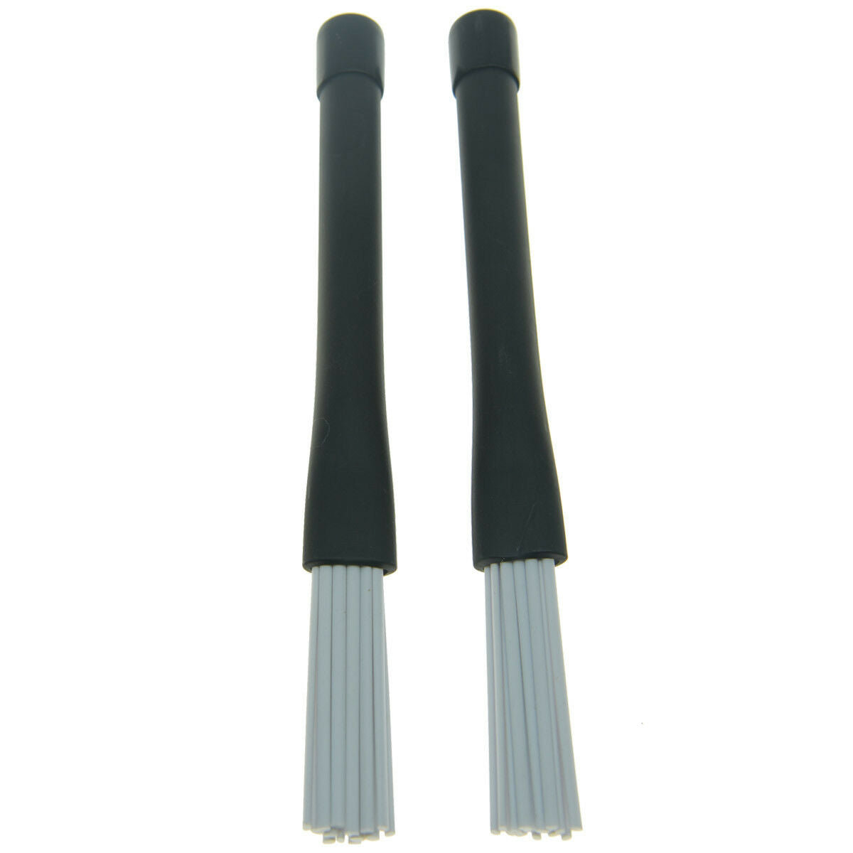 2x White Professional Jazz Drum Brushes Rubber Handle and Nylon Sticks