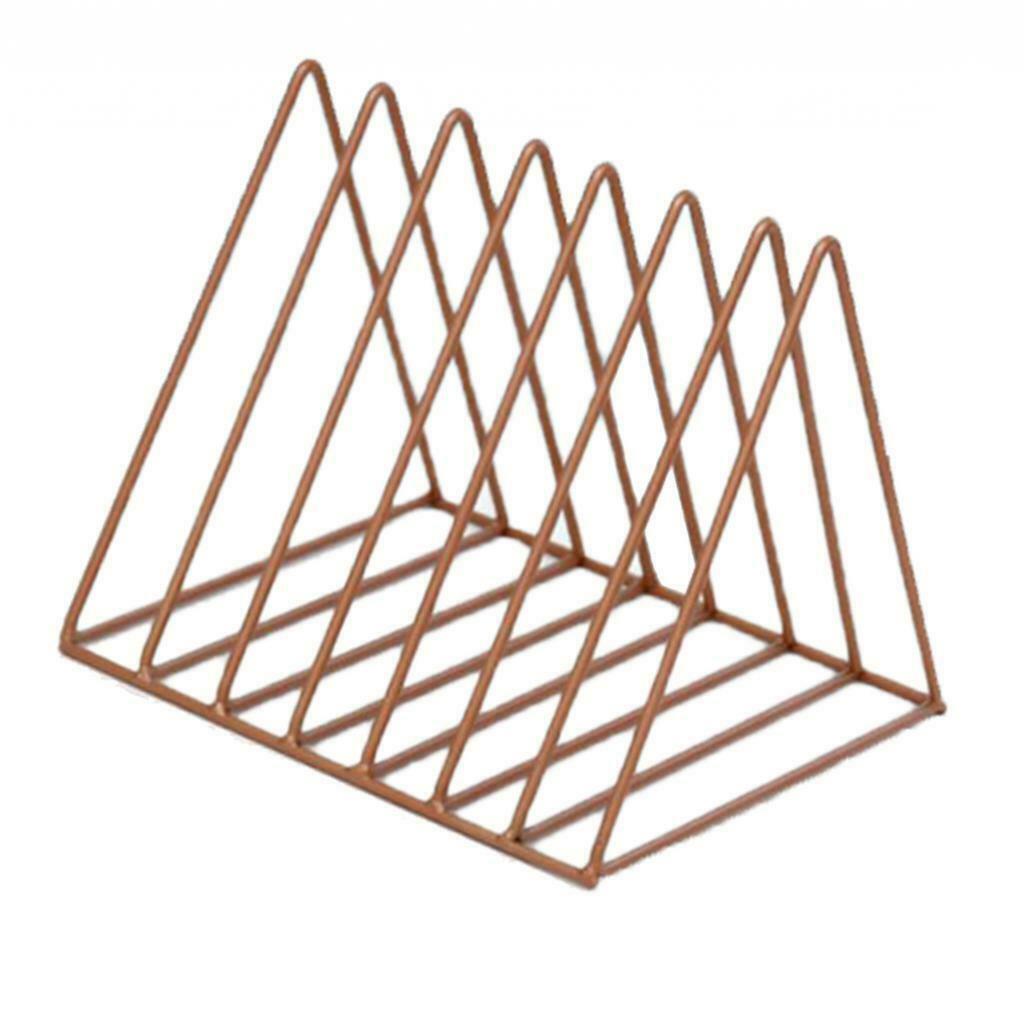 Book Holder Metal Wire Desktop Magazine Rack Bookshelf for Office A Copper