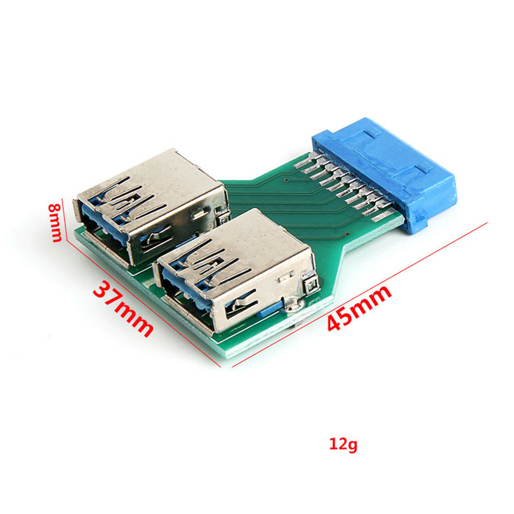 2 Ports Dual USB 3.0 A Female to Asus Motherboard 20 Pin Header Female Adapter