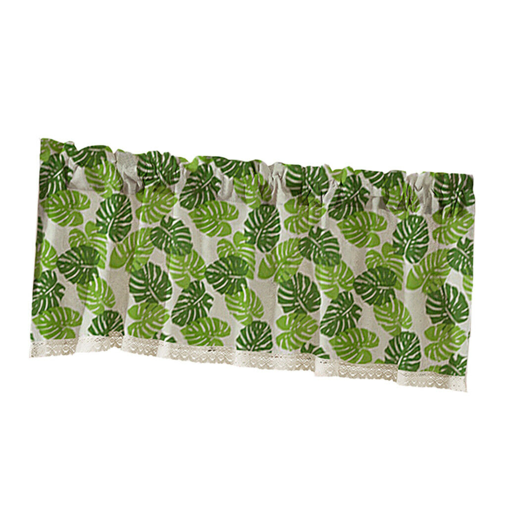Cafe Window Curtain Semi-Sheer Kitchen Curtain Tier Green - 130x41cm