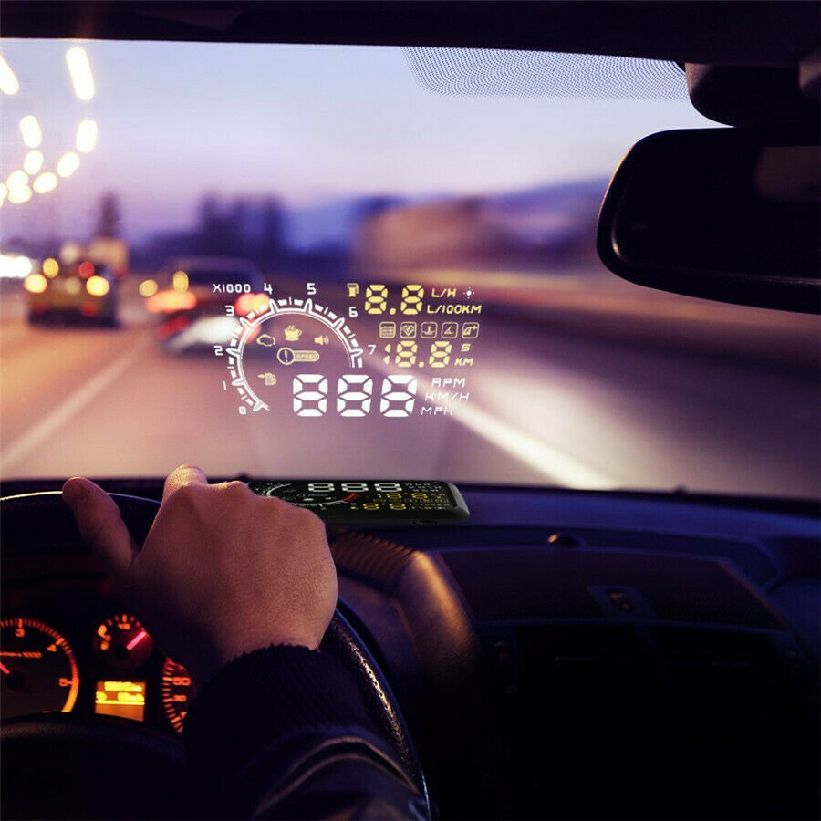 1x 5.5'' LCD Vehicle Car Pickup HUD Head Up Display Over Speed Warning Universal