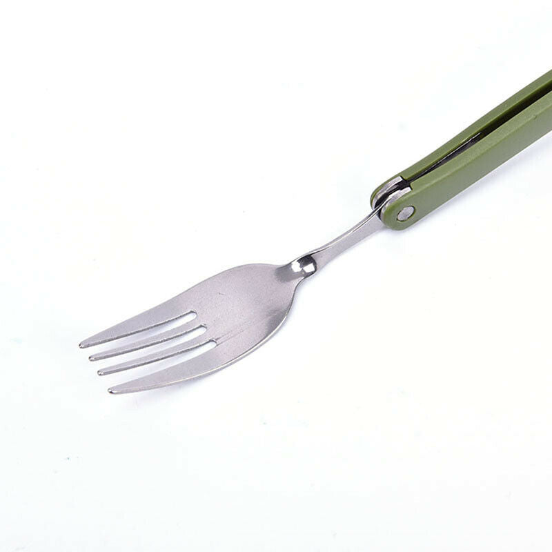 Portable Mini Tableware Set outdoor Tool Folding Cutlery Set Spoon Fork Knif XC