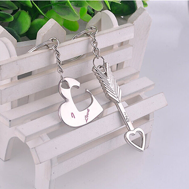 Lover His Her Keychains Keyrings Couples Arrow& "I Love You" Heart & Keys.l8