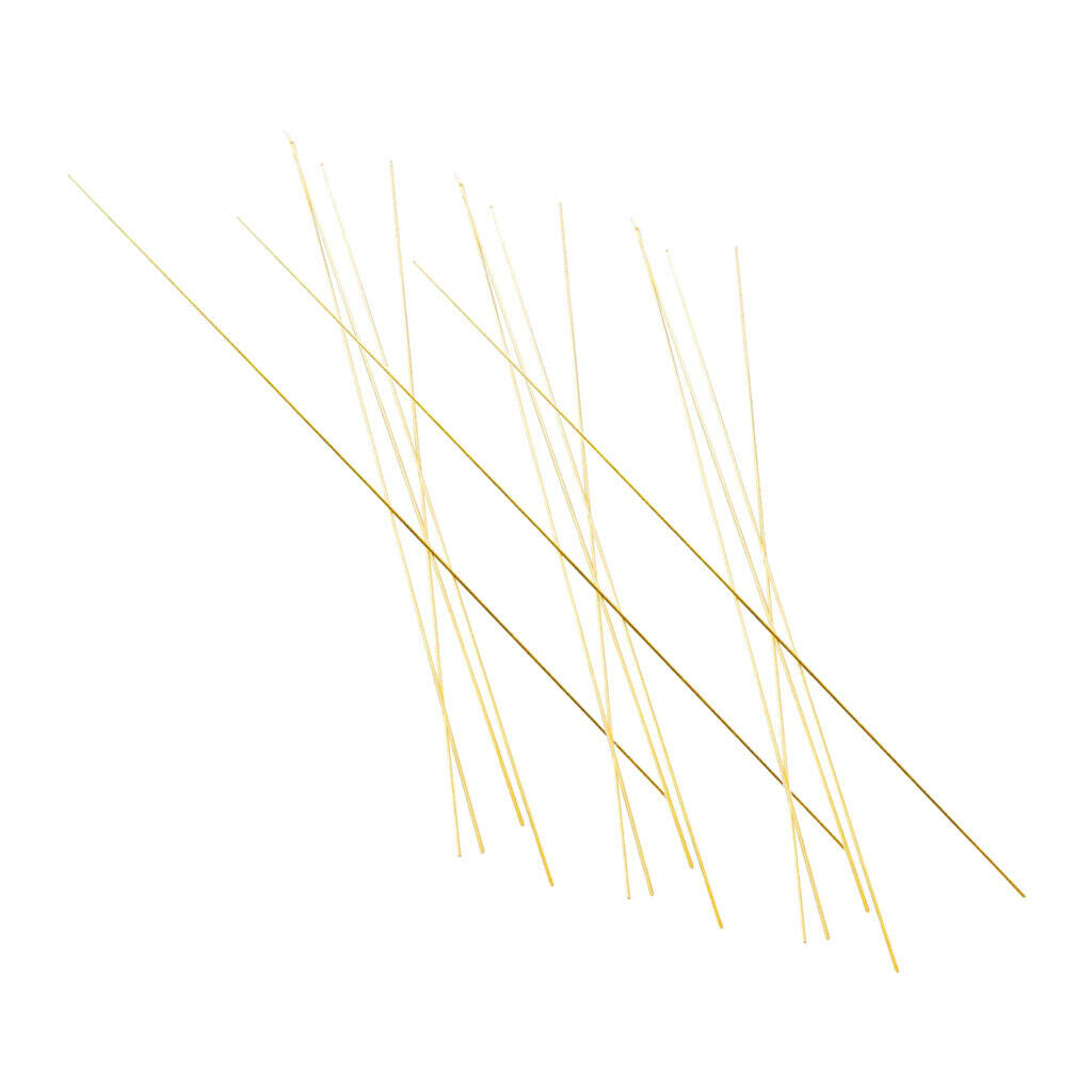 Set of 15, Straight Round Brass Rods Bar Stock Assorted Lot for DIY 300x1mm