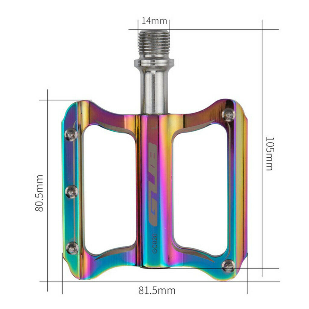 1Pair  Pedals Metal Flat Platform 9/16" Inch 14mm for Road Mountain Bike