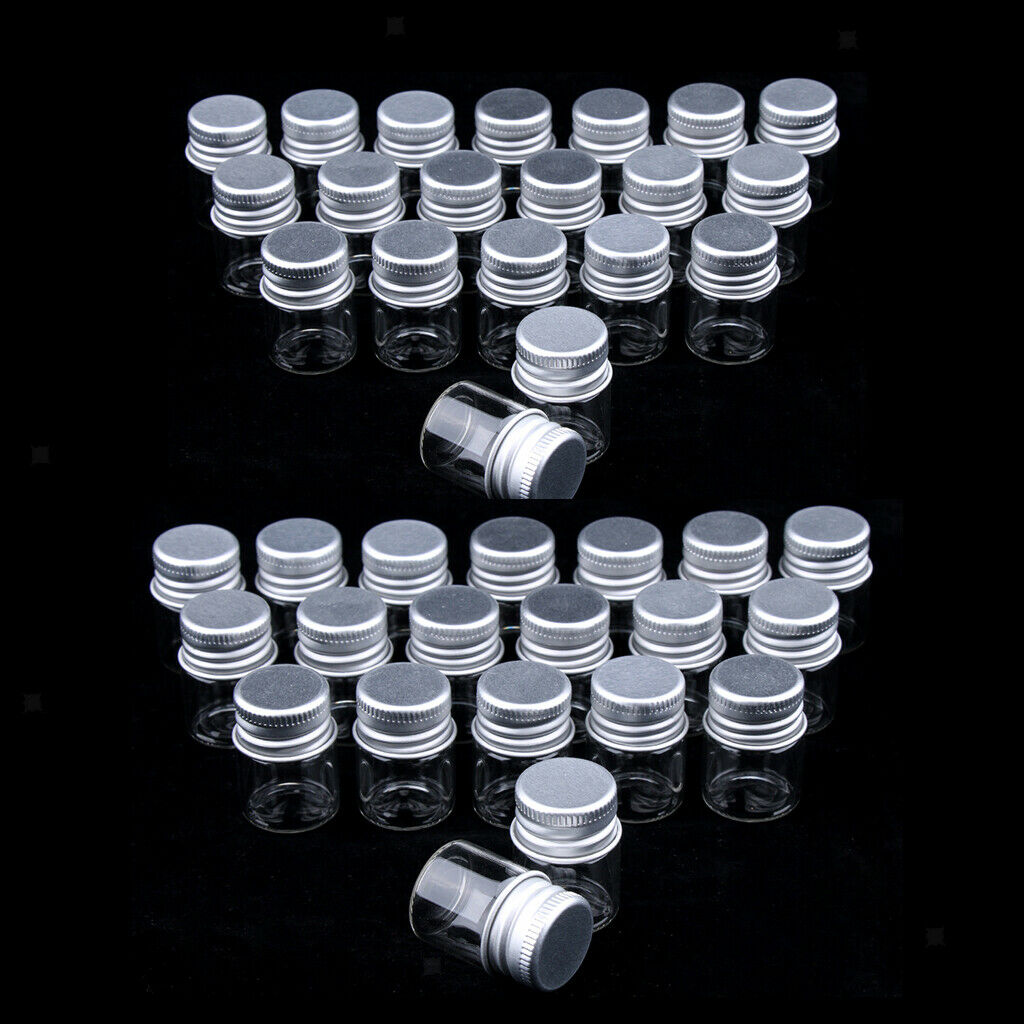 40X Empty Refillable Cosmetic Container Bottle Round Glass Jar Cannings 5ml