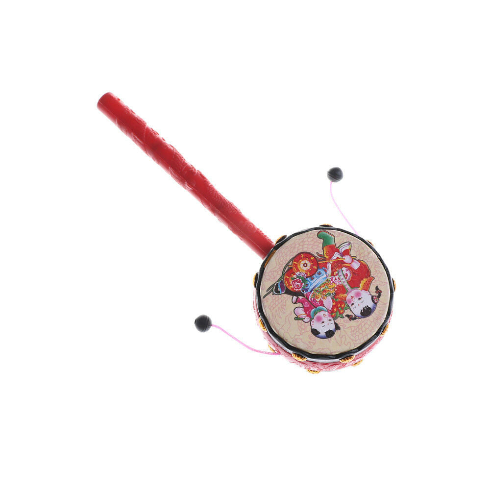 Funny Lovely Rattle Drum Chinese Traditional Hand Bell Musical Instrument .l8
