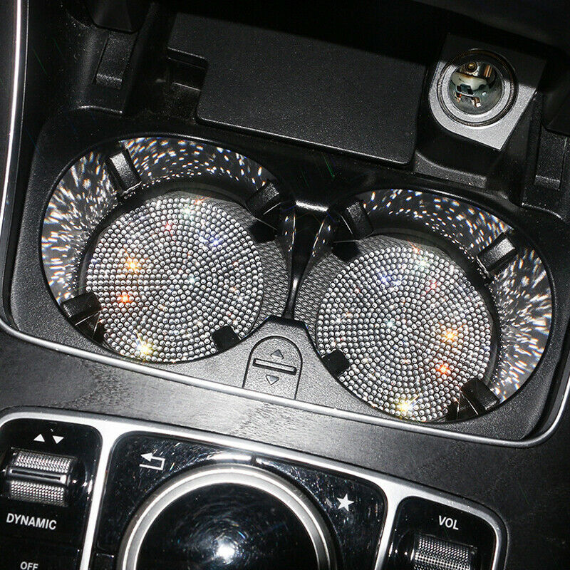 2PCS Diamond Car Dashboard Cup Holder Coaster Anti Slip Cup Holder Insert Liners