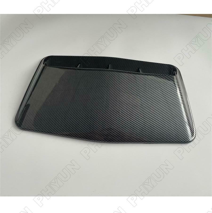 Universal Decorative Air Flow Intake Hood Scoop Vent Cover Carbon Fiber Look ABS