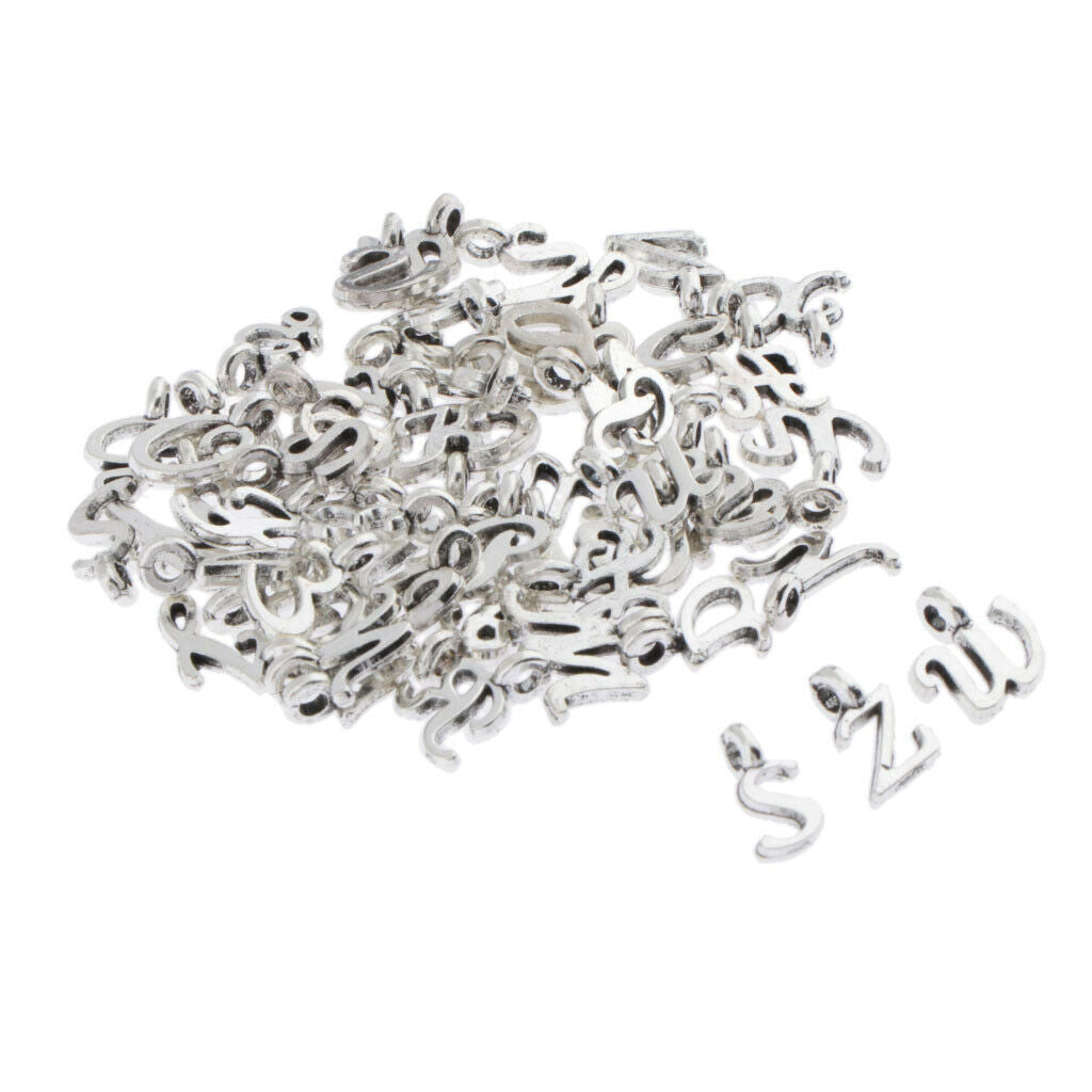 52 Pcs Initial Alphabet Letters Charms Beads Great for DIY