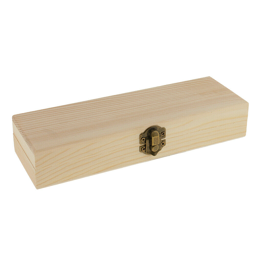 Blank Rectangle Unfinished Wooden Jewelry Gift Box Case for Kids DIY Crafts -